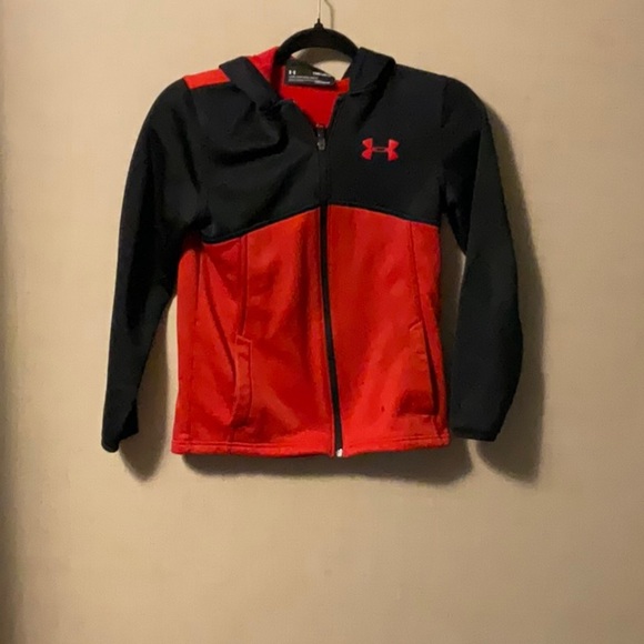 Under Armour Black and Red Hooded Jacket - Picture 1 of 10